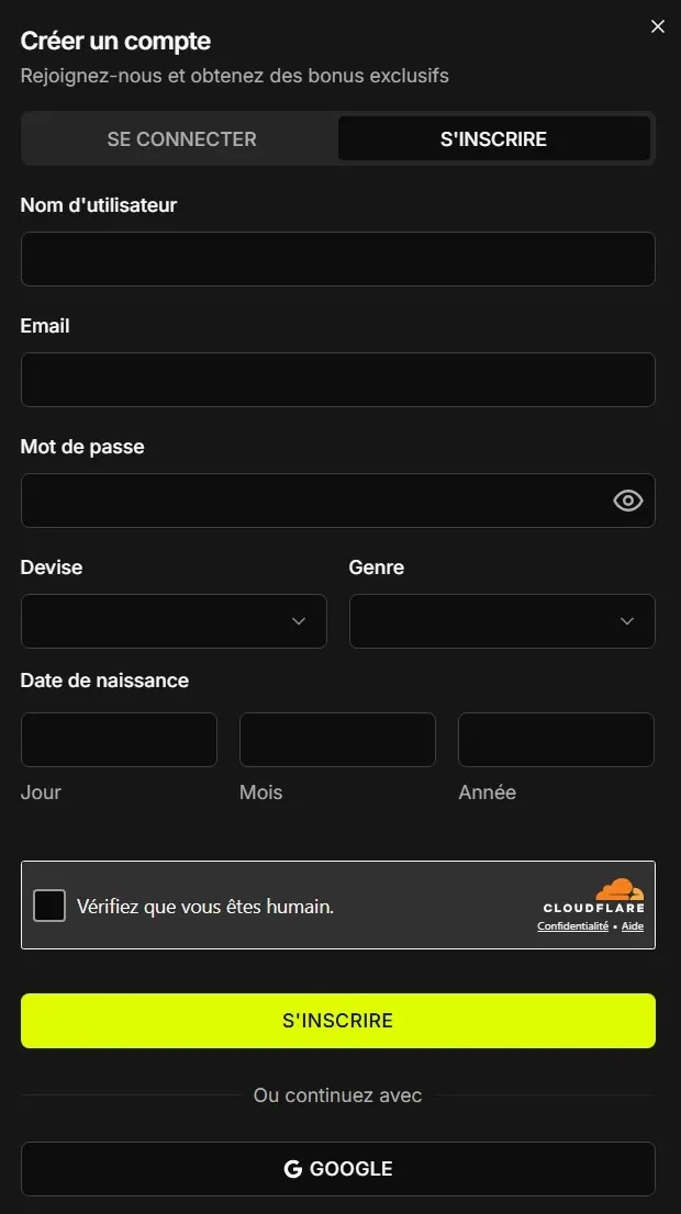 Inscription et login